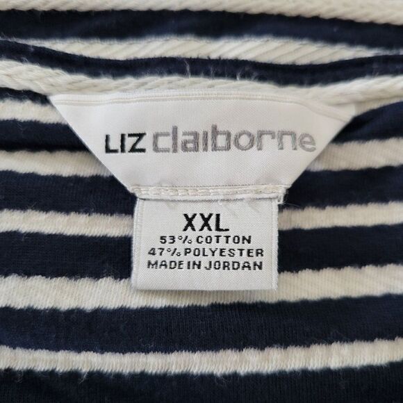 Liz Claiborne Striped Top (Size XXL) - Picture 5 of 6